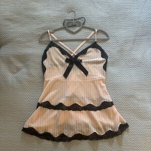 Elegant Black and pink Lace top